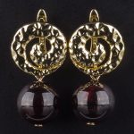 Ohrringe aus Silber 925 vergoldet mit Granat (Indien)