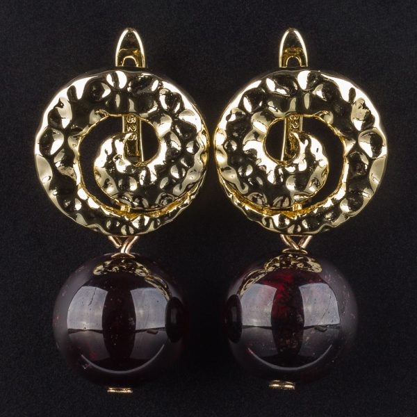 Ohrringe aus Silber 925 vergoldet mit Granat (Indien)
