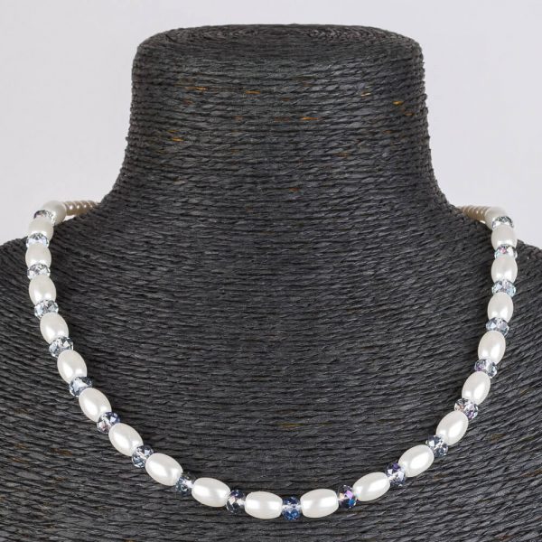 Mallorca Perlen und Bergkristall Halskette